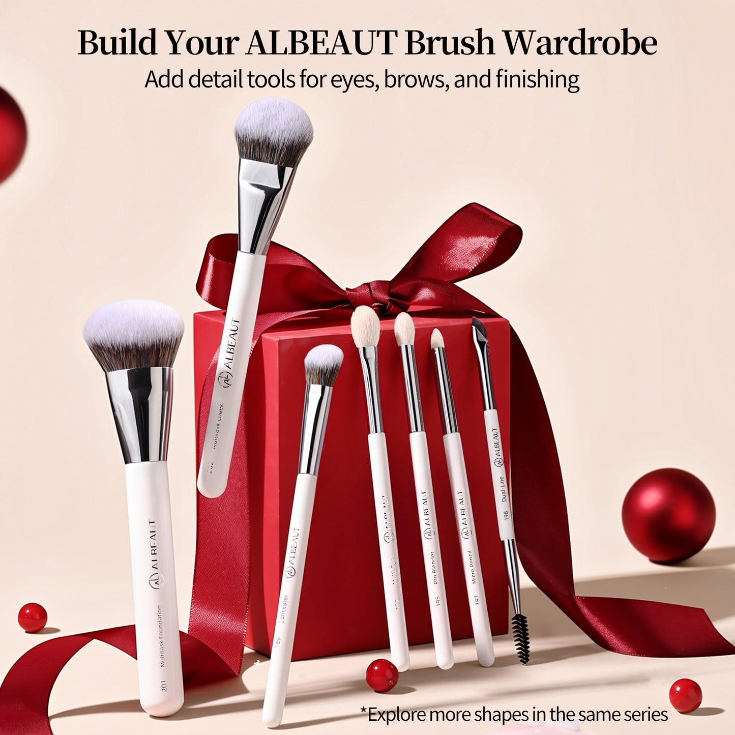 albeaut shellwhite collection makeup brushes