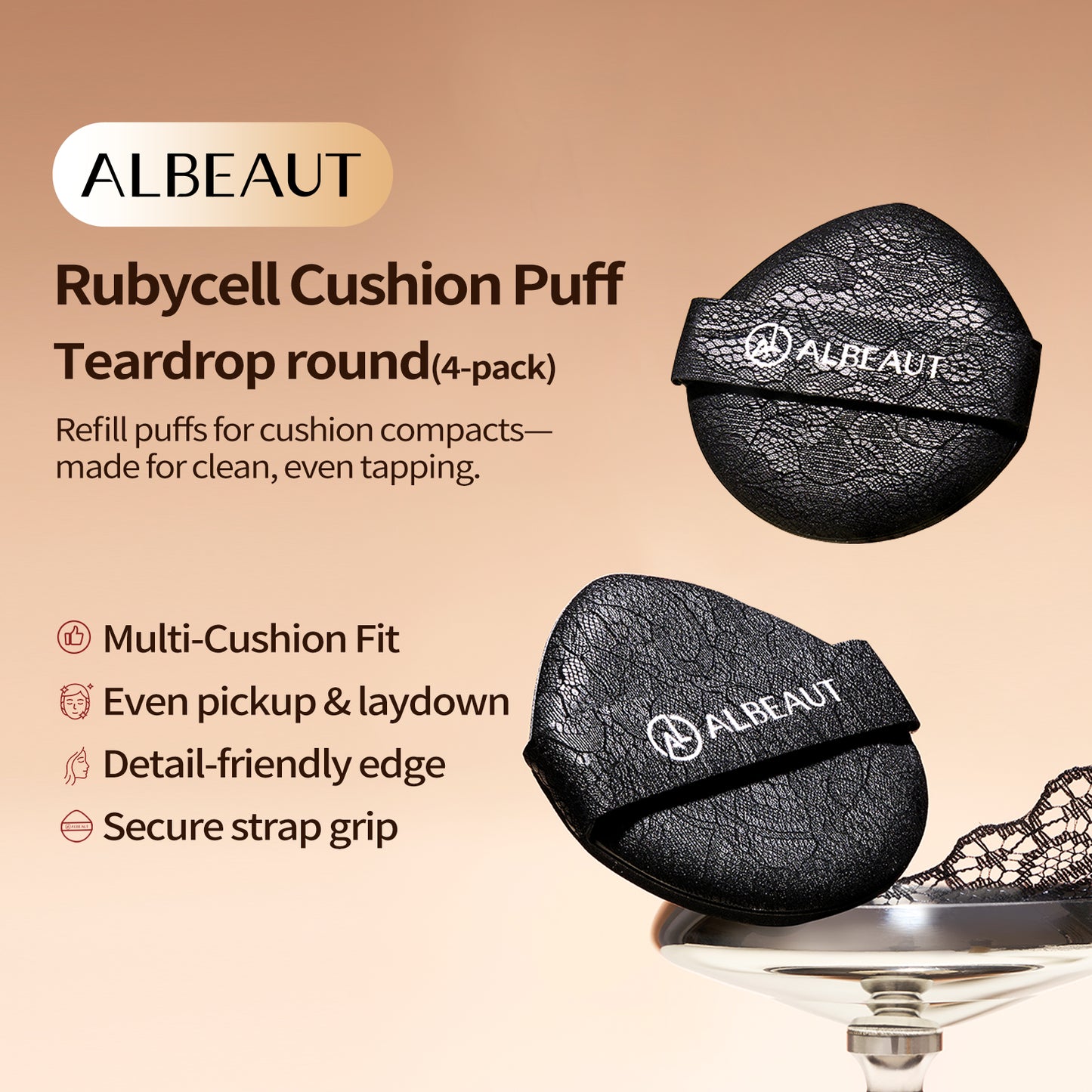 4PCS Rubycell Cushion Puff
