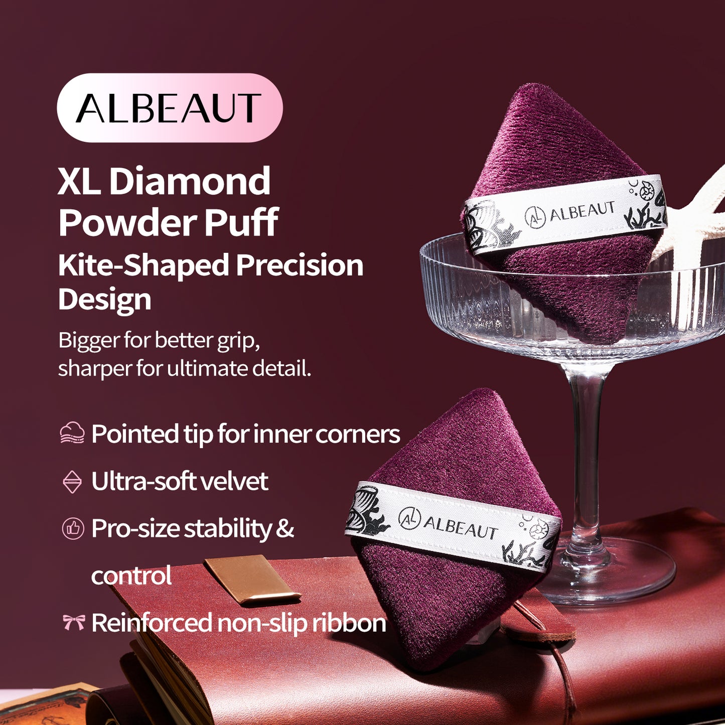 Loose Powder Puff Diamond Shape