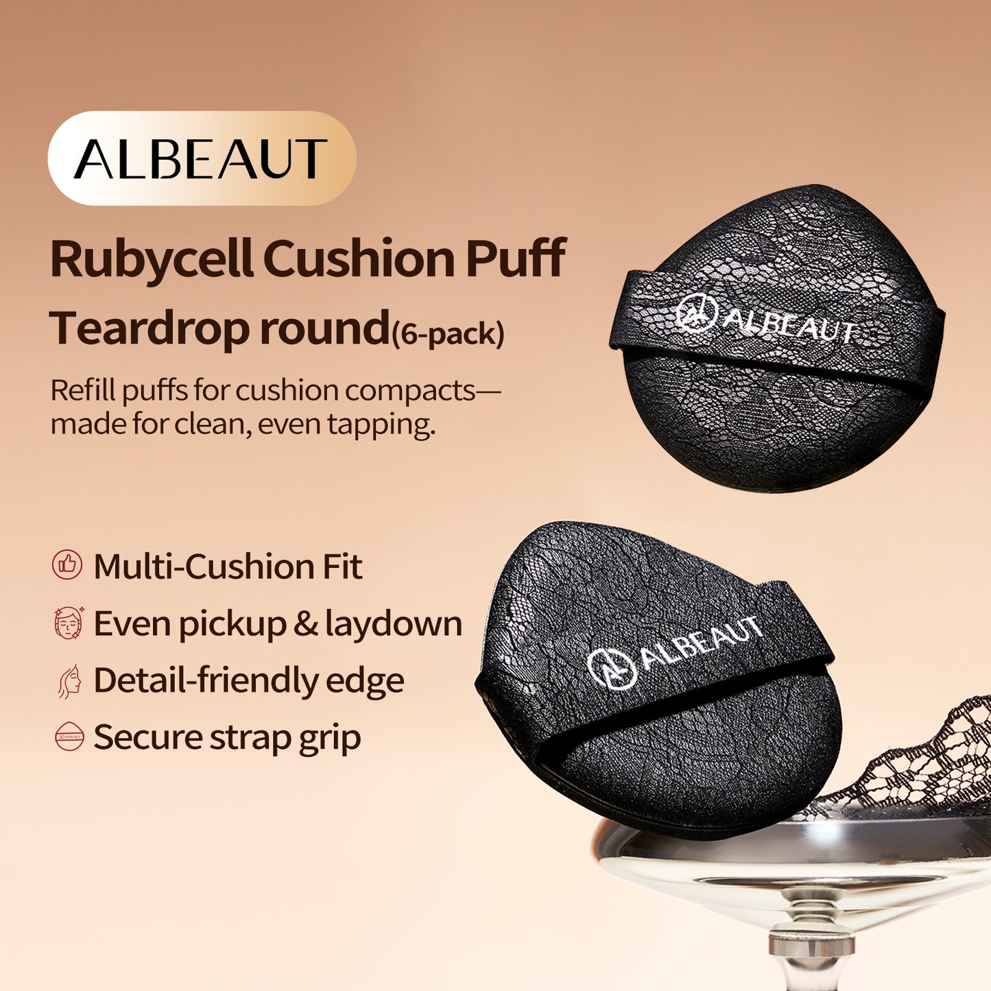 6PCS Rubycell Cushion Puff