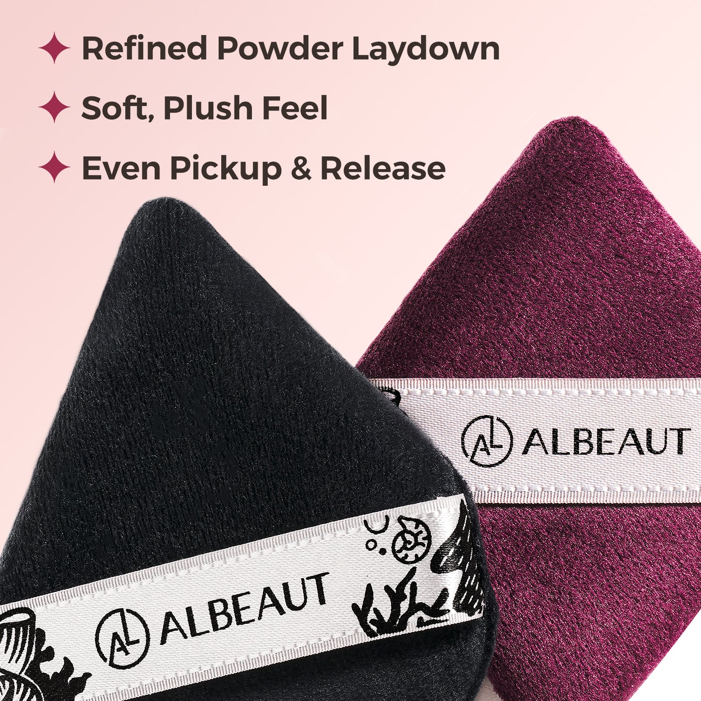 2PCS Triangle&Diamond Shape Large Powder Puff