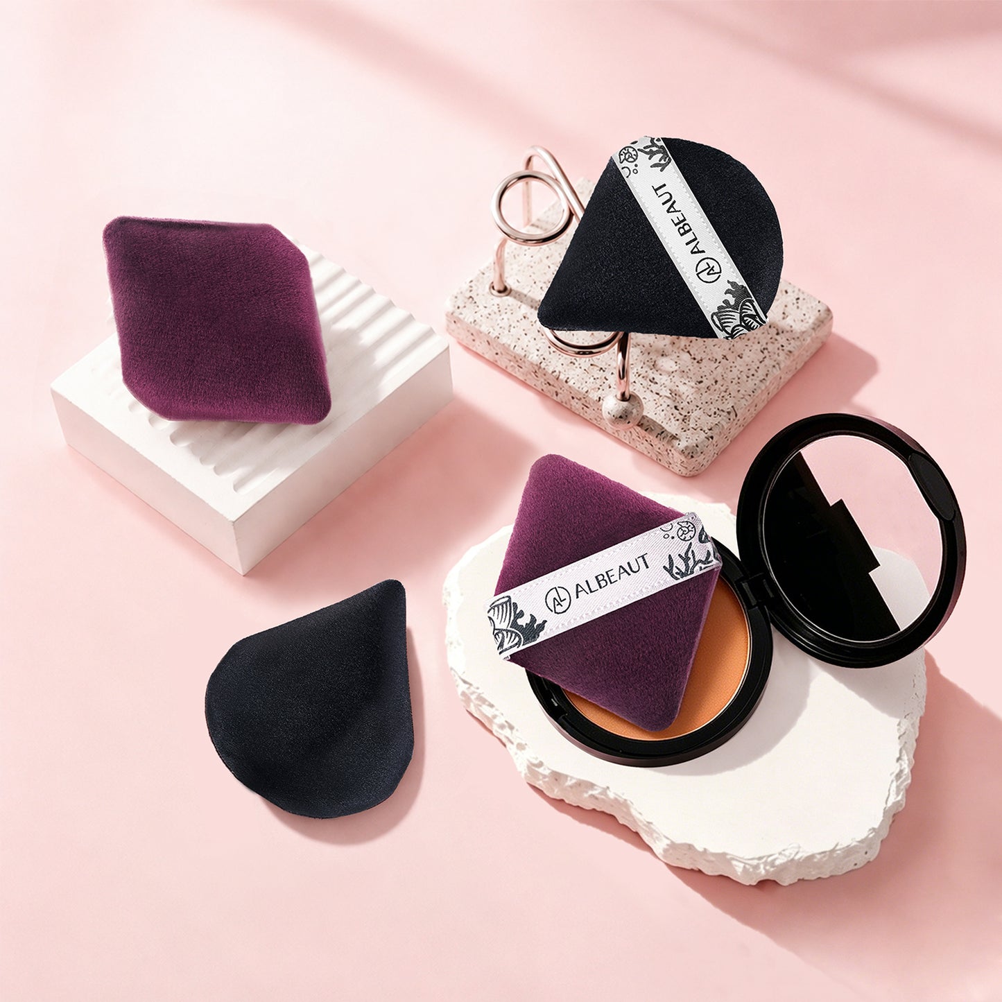2PCS Triangle&Diamond Shape Large Powder Puff
