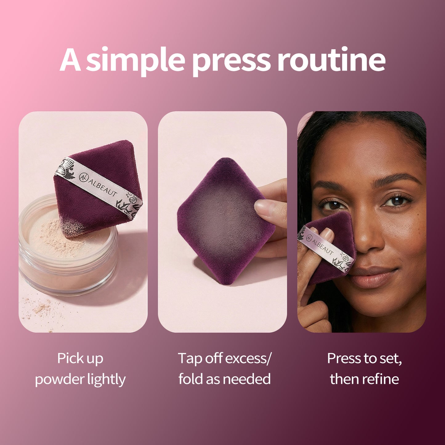 3PCS Large Powder Puff Purple
