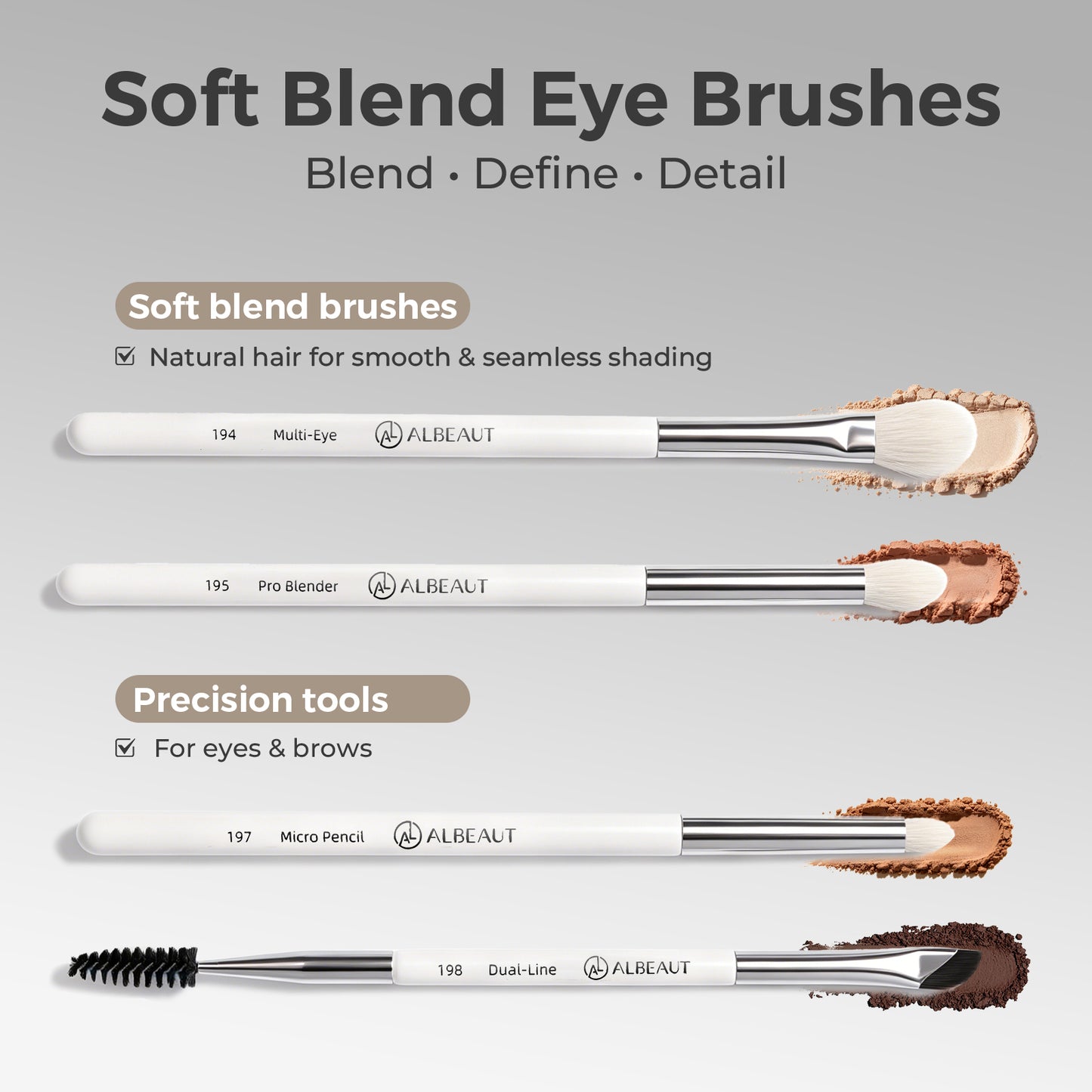7PCS Face Makeup Brush Set ShellWhite
