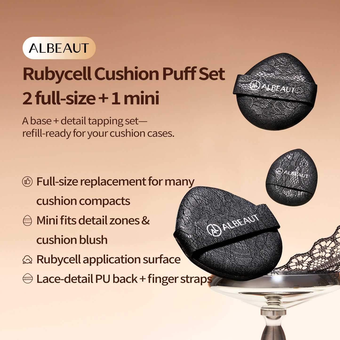 3PCS Foundation Cushion Puff