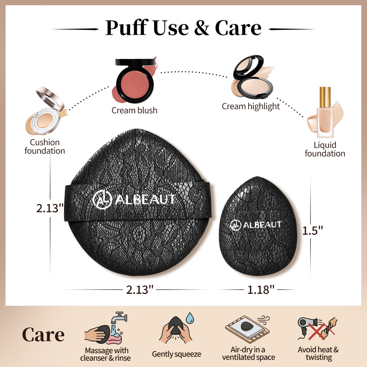 3PCS Foundation Cushion Puff