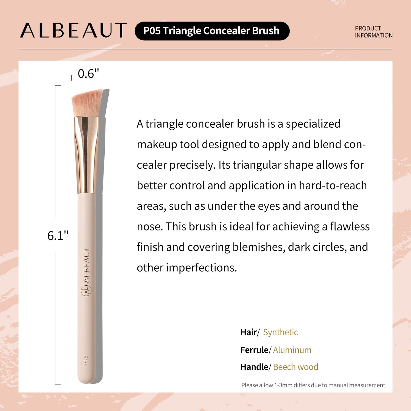 Triangle Concealer Brush 2Pcs P05