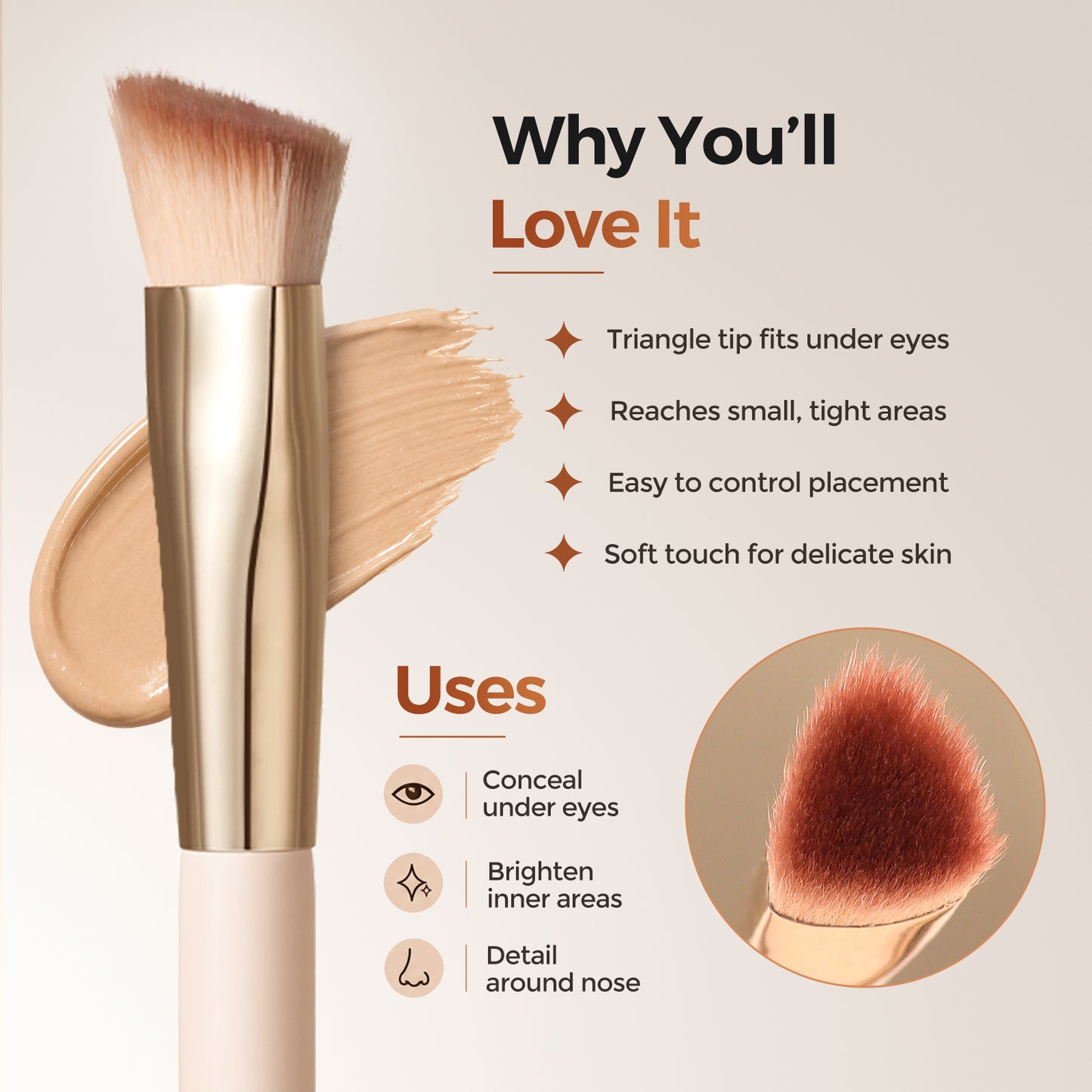 Triangle Concealer Brush 2Pcs P05