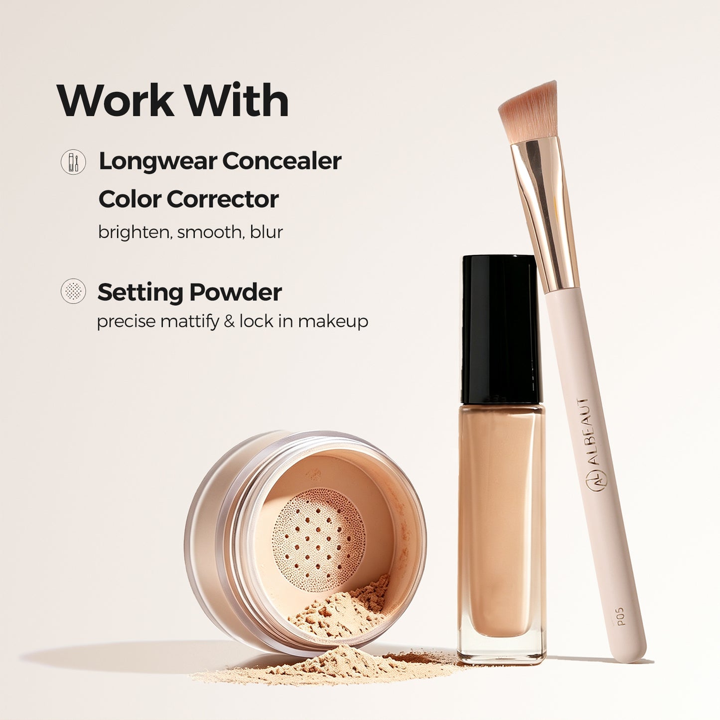 Triangle Concealer Brush 2Pcs P05